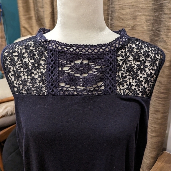 Embroidered blue cotton tank, Lane Bryant plus size 18/20 - Picture 9 of 16